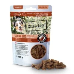 Chewies Lucky Bits - Pack Mixto -Suministros Para Mascotas 044876 chw luckybits adult hirsch huhn 100g doypack food 72dpi 1500px 0