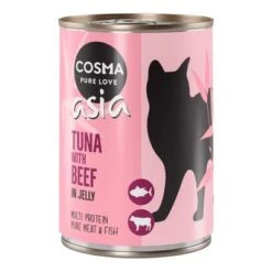 Cosma Asia En Gelatina 12 X 400 G -Suministros Para Mascotas 101376 pla cosma asia tunabeef 400g 6