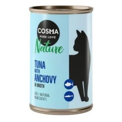 Cosma Nature 6 X 140 G -Suministros Para Mascotas 104066 pla cosma nature tunaanchovy 140g 6