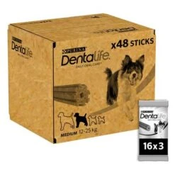 PURINA Dentalife Snacks Dentales Para Perros Medianos (12-25 Kg) -Suministros Para Mascotas 130102 purina dentalife t gliche zahnpflege snacks f r mittelgro e hunde 24stic s hs 03 8