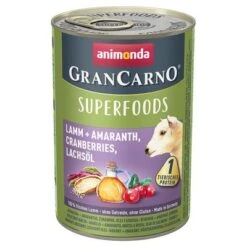 Animonda GranCarno Superfoods Adult 6 X 400 G -Suministros Para Mascotas 130900 pla animonda animondagrancarno adult superfoods lamm amaranth cranberries lachsoel 400g hs 01 6