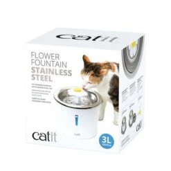 Bebedero Fuente Catit Flower Fountain De Acero, 3 L -Suministros Para Mascotas 135197 hagencontainer catit blumentrinkbrunnen edelstahl trinkbrunnen 3liter hs 02 1