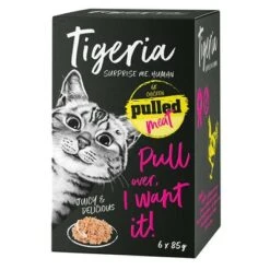 Tigeria Pulled Meat 48 X 85 G Comida Húmeda Para Gatos -Suministros Para Mascotas 135597 pla tigeria pulledmeat huhn 6x85g hs 2