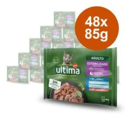 Ultima Cat Sterilized 48 X 85 G Comida Húmeda Para Gatos -Suministros Para Mascotas 181497 ultima cat sterilized fleischauswahl hs 03 6