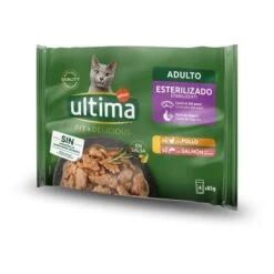 Ultima Cat Sterilized 48 X 85 G Comida Húmeda Para Gatos -Suministros Para Mascotas 181499 pla ultima cat sterilized huhnlachs hs 01 6