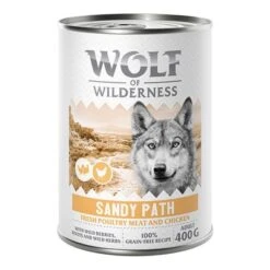 Wolf Of Wilderness Expedition 6 X 400 G -Suministros Para Mascotas 2309 wow poultry based sandy path 400g front 1000x1000 7