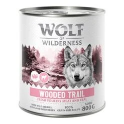 Wolf Of Wilderness Expedition 6 X 800 G 14 Wolf Of Wilderness Expedition 6 X 800 G -Suministros Para Mascotas 2309 wow poultry based wooded trail 800g front 1000x1000 2