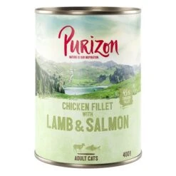 Purizon Adult 6 X 400 G Comida Húmeda Para Gatos, Sin Cereales -Suministros Para Mascotas 242399 pla purizon cat adult lachslamm 400g 3