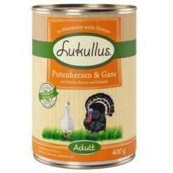 Lukullus Adult 6 X 400 G -Suministros Para Mascotas 28050 pla lukullus putenherzen gans 6 x 400 g 9