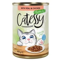 Catessy Bocaditos 12 X 400 G En Latas -Suministros Para Mascotas 28347 pla catessy gravy veal 400g 0