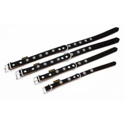 Collar De Cuero Heim Edelweiß Color Negro / Natural Para Perros -Suministros Para Mascotas 298196 298197 297015 298296 heim halsband edelwei hs 07 3