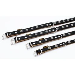 Collar De Cuero Heim Edelweiß Color Negro / Natural Para Perros -Suministros Para Mascotas 298196 298197 297015 298296 heim halsband edelwei hs 08 3