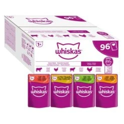 Whiskas 1+ Años 96 X 85 En Bolsitas -Suministros Para Mascotas 356096 pla mars sparpaket whiskas frischebeutel 48x85g hs 01 9