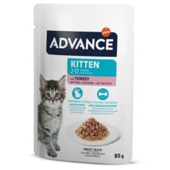 Advance Kitten Con Pavo Comida Húmeda Para Gatos -Suministros Para Mascotas 374596 affinity advance kitten truthahn hs 06 0