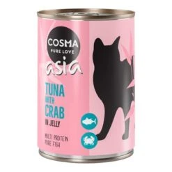 Cosma Asia En Gelatina 12 X 400 G -Suministros Para Mascotas 52846 pla cosma asia tunacrab 400g 2