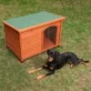 Caseta De Madera Woody Con Puerta Para Perros -Suministros Para Mascotas 55427 woody flachdach outside fg 9197 6