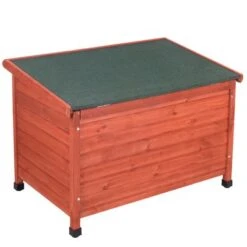 Caseta De Madera Woody Con Puerta Para Perros -Suministros Para Mascotas 55518 pla woody flachdach fg 8292 5