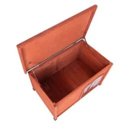 Caseta De Madera Woody Con Puerta Para Perros -Suministros Para Mascotas 55518 woody flachdach fg 8288 9