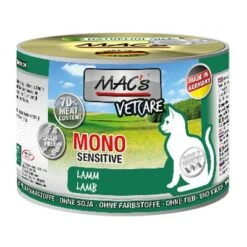 MAC's Mono Sensitive 6 X 200 G En Latas Para Gatos -Suministros Para Mascotas 63327 pla macs cat sensitive vetcare lamm 1