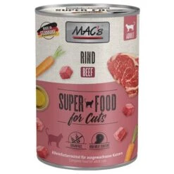 MAC's 6 X 400 G En Latas Para Gatos -Suministros Para Mascotas 63599 pla macs katzenfutter rind 400g hs 01 5