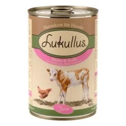 Pack Ahorro Lukullus Junior 24 X 400 G -Suministros Para Mascotas lukullus junior huhn kalb 400 g 2