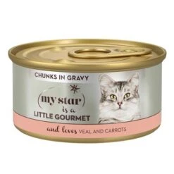 My Star Bocaditos En Salsa Gourmet En Latas 24 X 85 G Para Gatos -Suministros Para Mascotas mystar littlegourmet chunksingravy veal 85g 3