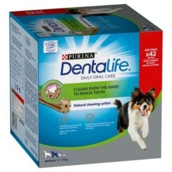 PURINA Dentalife Snacks Dentales Para Perros Medianos (12-25 Kg) -Suministros Para Mascotas purina dentalife t gliche zahnpflege snacks f r mittelgro e hunde 42stic s hs 10 5