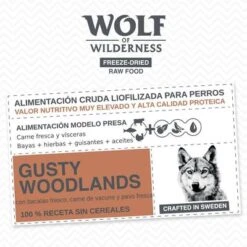 Wolf Of Wilderness Gusty Woodlands Con Vacuno, Bacalao Y Pavo -Suministros Para Mascotas wow board benefits freezedried gusty woodlands de 1000x1000 6